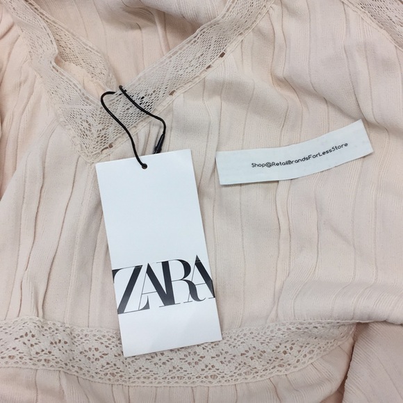 Zara Dresses Zara Pink Nude Bandage Knit Pleaded Lace Midi Long